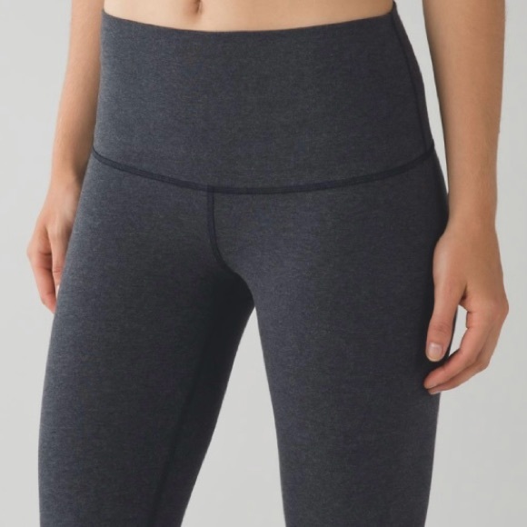 Lululemon Wunder Under Pant (Roll Down) Heathered Gray Size 10 - Picture 3 of 10